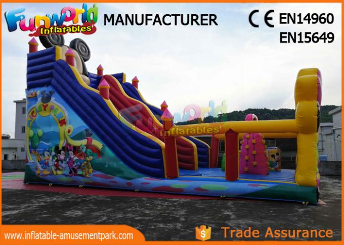 Impresa gonfiabile commerciale di rimbalzo del PVC Mickey Mouse con lo scorrevole facile portare