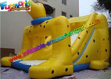 Water Proof Inflatable Dry Slide Yellow Funny Dog Slide For Children