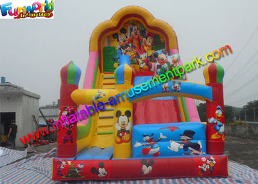 Popular Mickey Mouse Commercial Inflatable Slide , Blow up Slide 7L x 4W x 6H Meter
