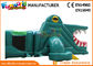 Green Shark Inflatable Obstacle Course Tunnel / Assault Course Bounce House